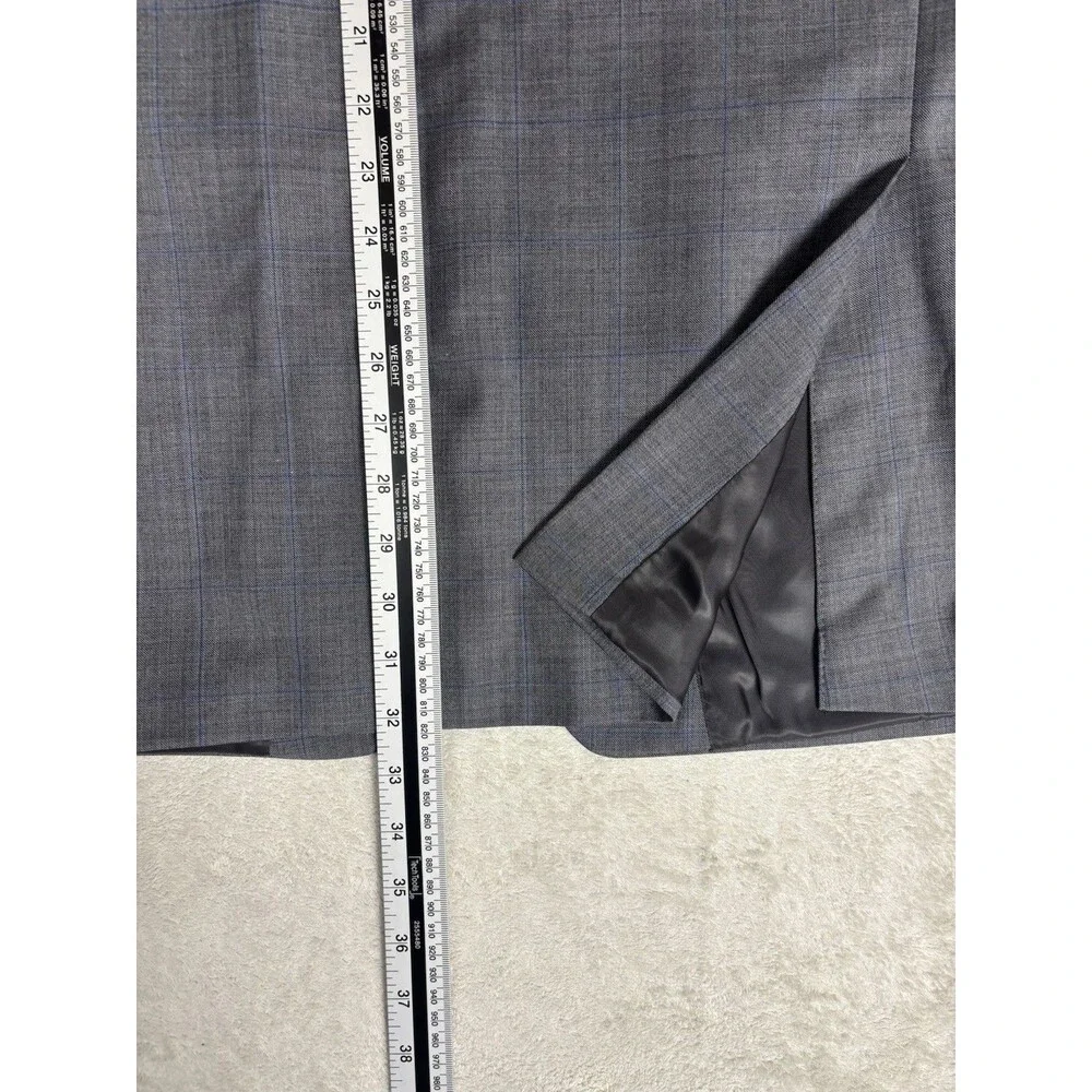 Lauren Ralph Lauren Men’s Blazer 46R Gray Wool Blend Window Pane 2 Button
